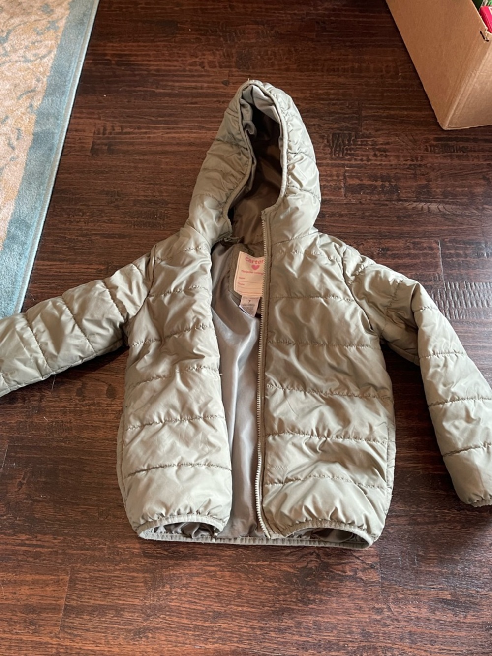 Carter's Kids Olive Green Hooded Puffer Jacket